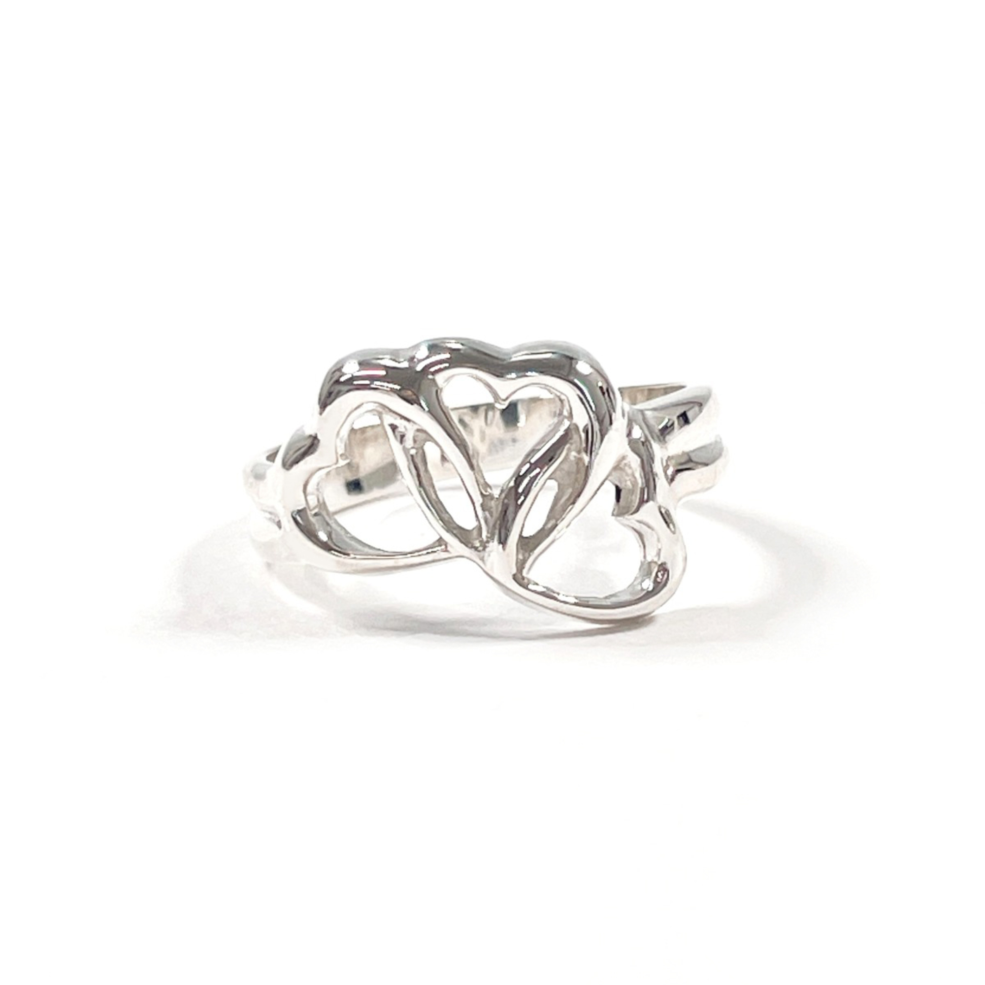 Tiffany&Co. Tiffany Triple Heart Ring, Sterling Silver 925, Size 11, Silver, ...